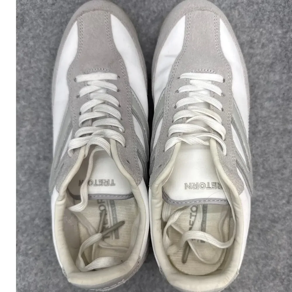 Tretorn Kristine Rawlins Grey White Leather Lace Up Low Top Sneaker Women 7.5